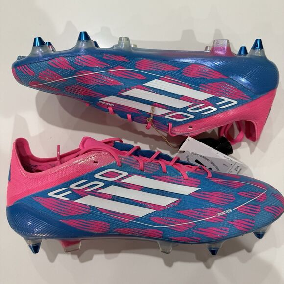 ADIDAS F50 ELITE SG REEMERGENCE - SOLAR BLUE/FOOTWEAR WHITE/SOLAR PINK Sz 11 main image 10